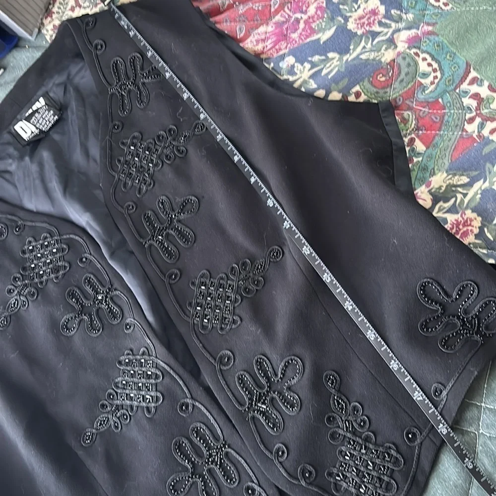 90’s DKNY Embroidered and Beaded Menswear Vest